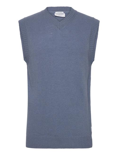 Lambswool V-Neck Slipover Lindbergh Blue