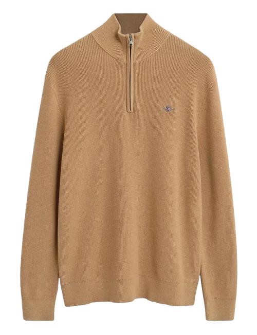 Cotton Merino Ribbed Half Zip GANT Beige