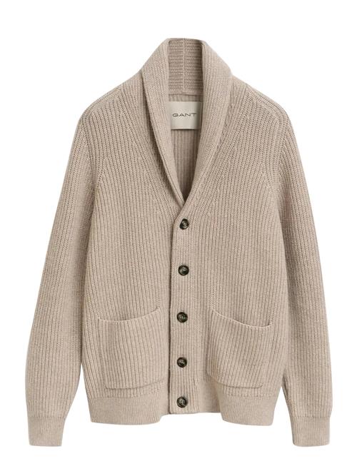 Wool Blend Shawl Collar Cardigan GANT Beige