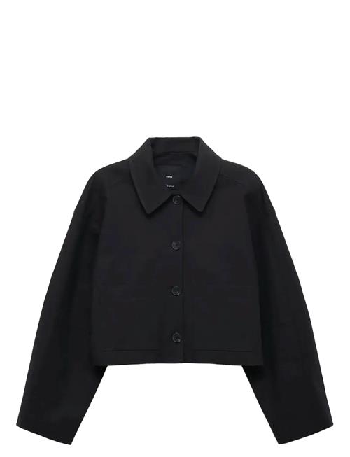Cropped Jacket With Pockets Mango Black