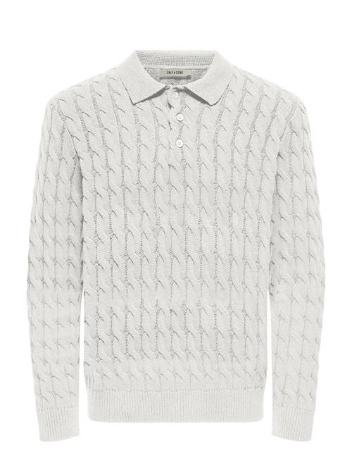 Onskicker Life Rlx Ls Cabel Polo Knit ONLY & SONS White