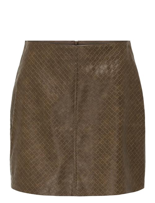 Onlsaku Braid Faux Leather Skirt Otw ONLY Brown