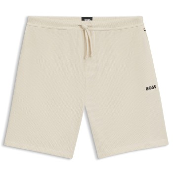 BOSS Waffle Nightwear Shorts Offwhite Large Herre