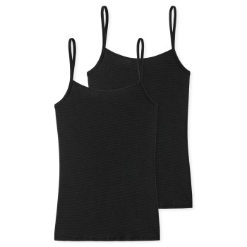 Schiesser 2P Modal Essentials Spaghetti Strap Tops Sort 3XL Dame