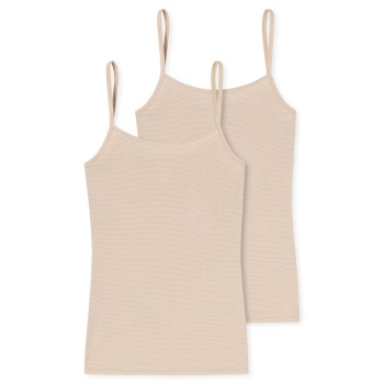 Schiesser 2P Modal Essentials Spaghetti Strap Tops Beige Medium Dame