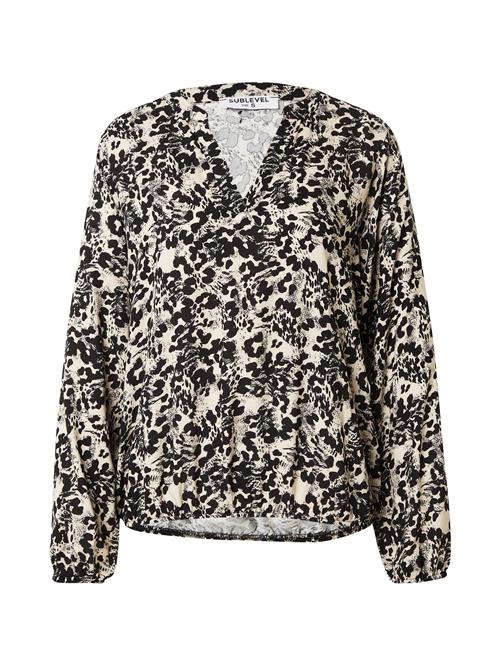 Sublevel Bluse  beige / mørkebrun / sort