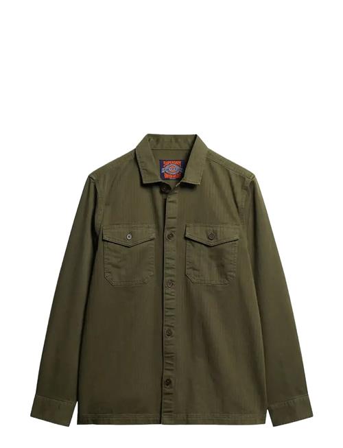 Merchant Herringb Overshirt Superdry Khaki