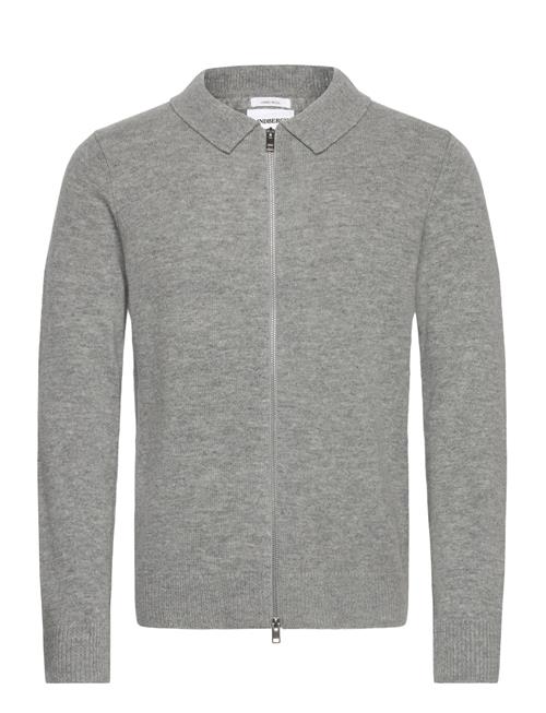 Lambswool L/S Cardigan With 2-Way Z Lindbergh Grey