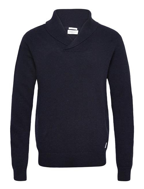 Lambswool L/S Shawl Collar Knit Lindbergh Navy