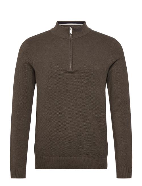 Structure Zip Neck Knit Lindbergh Brown
