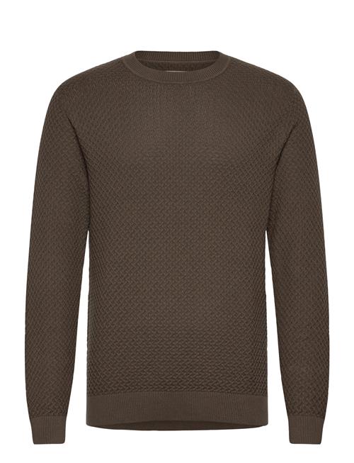 Jack & Jones Jprblubarkley Knit Crew Neck Ch Ln Jack & J S Brown