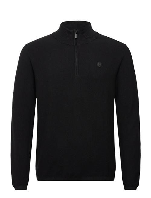 Organic Cotton Half Zip Pique Knit Knowledge Cotton Apparel Black