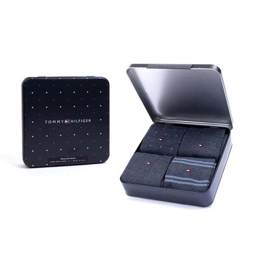 Se TH MEN SOCK 4P TIN GIFTBOX STRIPE D hos Din tøjmand