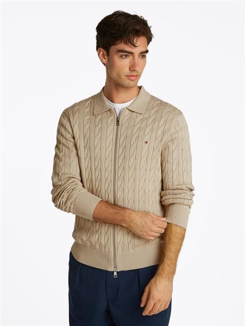 CLASSIC CABLE POLO ZIP THROUGH
