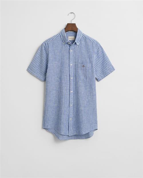 REG COTTON LINEN STRIPE SS SHIRT