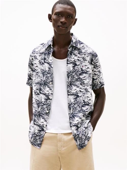 LINEN VACATION PRT SS RF SHIRT