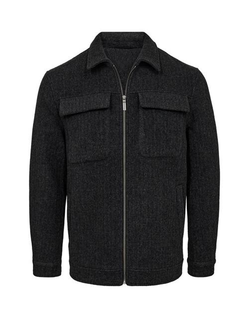 Mens short wool jacket modern fit