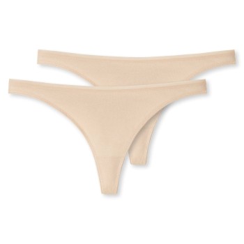 Schiesser Trusser 2P 95-5 Organic Cotton Thongs Beige økologisk bomuld XX-Large Dame