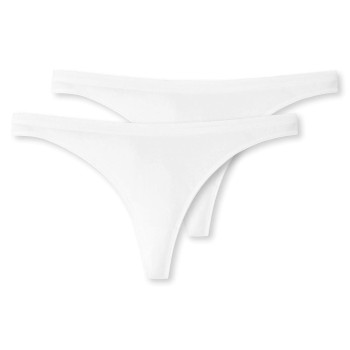 Schiesser Trusser 2P 95-5 Organic Cotton Thongs Hvid økologisk bomuld Medium Dame