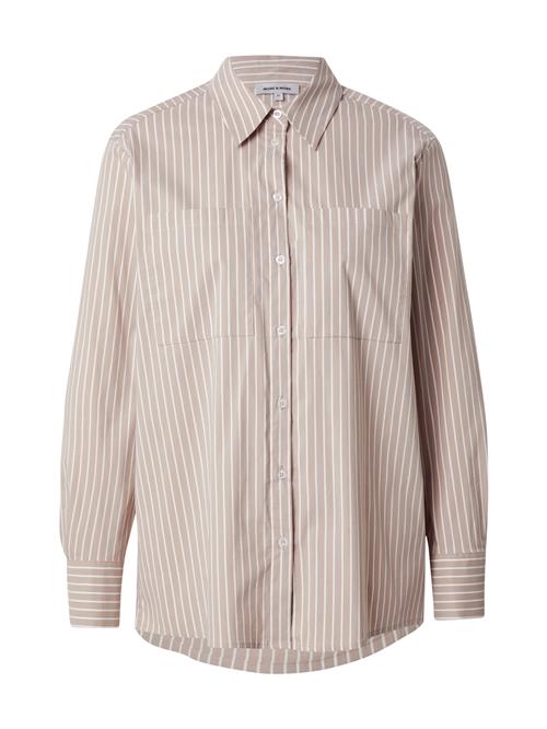 MORE & MORE Bluse  cappuccino / hvid