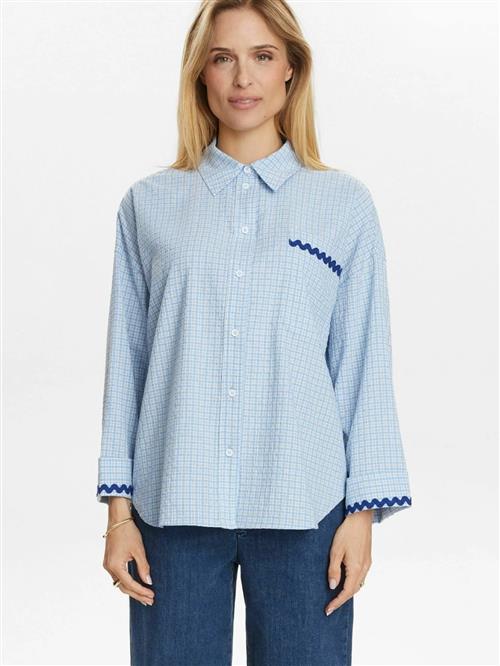 NÜMPH Bluse 'NUYAZMIN'  blå / blandingsfarvet