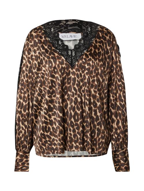 MYLAVIE by Sarah Harrison Bluse  brun / sort