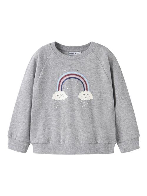 NAME IT Sweatshirt Venus Grey Melange Rainbow Clouds