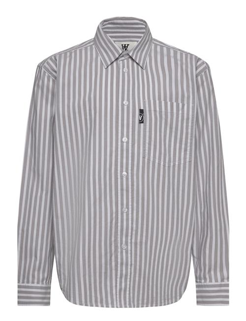 Oli Junior Striped Shirt Gots WOOD WOOD Grey