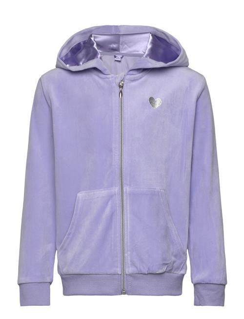 Hoodjacket Velour Solid Lindex Purple