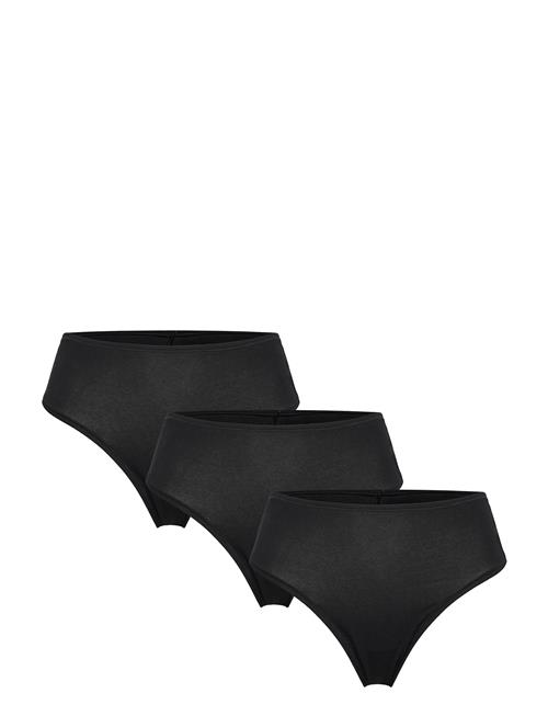 Brief Thong High Cotton 3 Pack Lindex Black