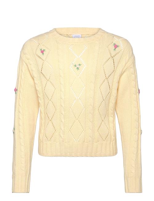 Sweater Pointelle Flowers Lindex Yellow