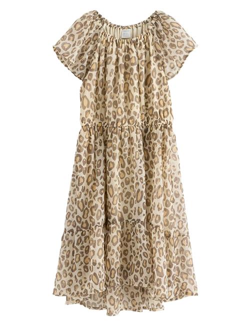 Dress Chiffon Hi Low Aop Lindex Beige