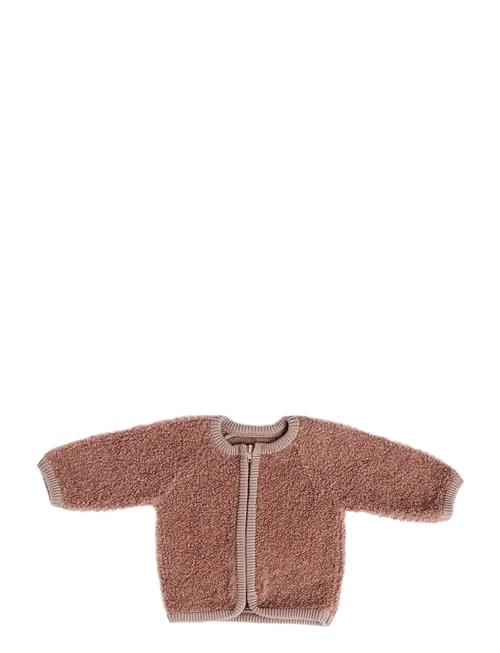 Cardigan W. Zipper, Bouclé Merino Wool, Rose Smallstuff Pink