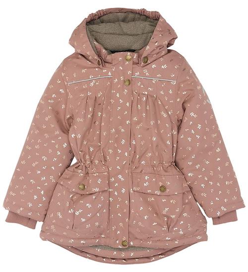 Mikk-Line Vinterjakke - Metallisk Print - Burlwood m. Glitter Bl