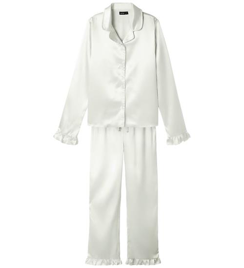 LMTD Pyjamas Set - Satin - NlfNightys - White Alyssum
