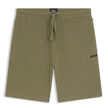 BOSS Waffle Nightwear Shorts Lysegrøn Large Herre