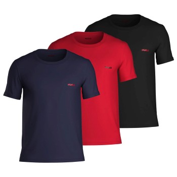 HUGO 3P Triplet T-Shirt Rød/Blå bomuld Large Herre