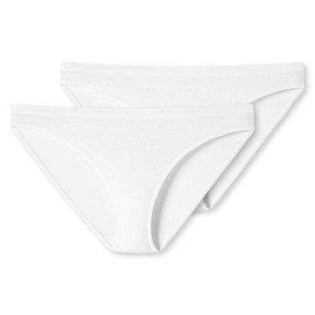 Schiesser Trusser 2P 95-5 Organic Cotton Mini Briefs Hvid bomuld Small Dame