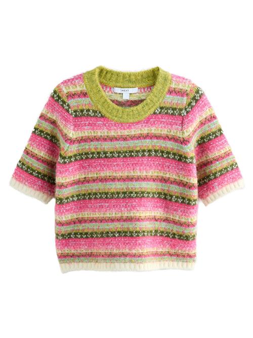 Next Pullover  oliven / æble / pink / hvid