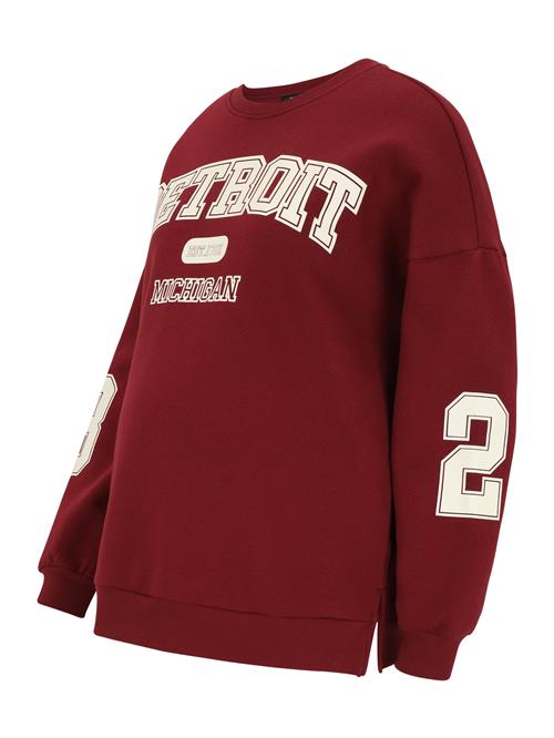 Only Maternity Sweatshirt 'OLMVICTORY'  vinrød / hvid