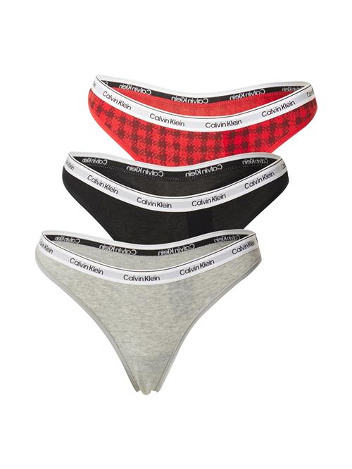 Calvin Klein Underwear String  grå-meleret / rød / sort / hvid