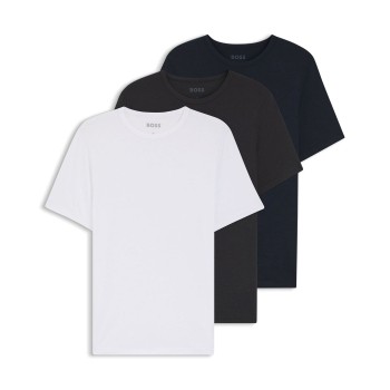 BOSS 3P Bamboo RN T-Shirt Sort/Marine/Hvid Bambus Medium Herre