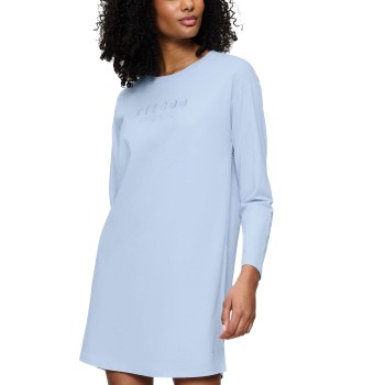 Triumph Long Sleeve Nightdress Lyseblå bomuld 46 Dame