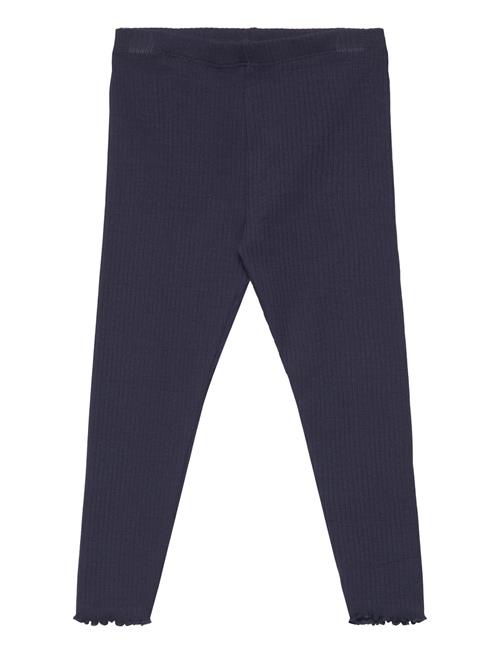 Cotton Ribbed Leggings Mango Navy