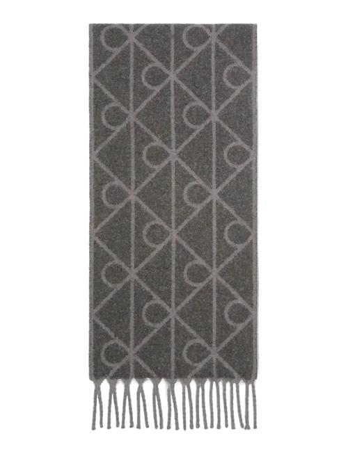 Emblem Aop Brushed Hw Scarf Calvin Klein Grey