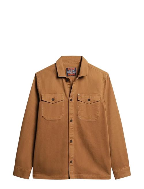 Merchant Herringb Overshirt Superdry Brown