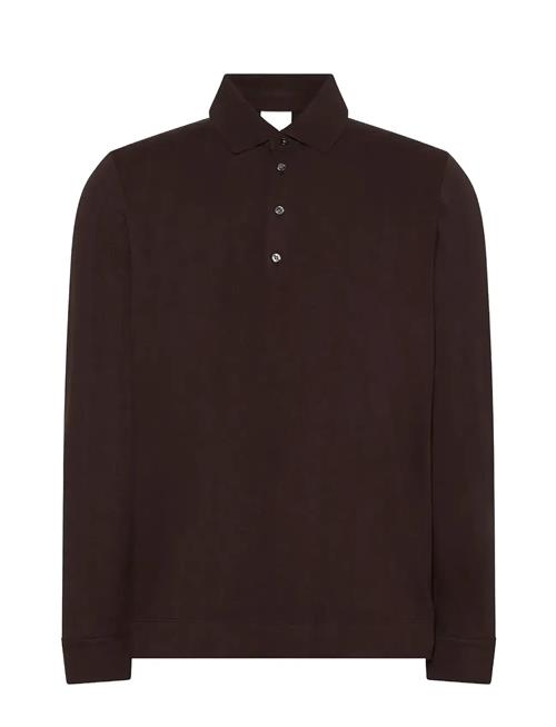 Ls Jacquard Wool Polo Calvin Klein Brown