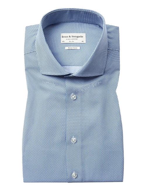 Bs Wheeler Slim Fit Shirt Bruun & Stengade Blue