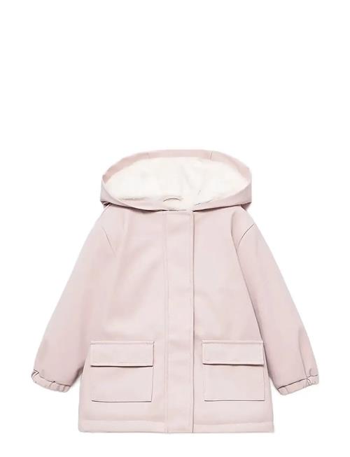 Rubberised Coat With Fur-Effect Lining Mango Pink