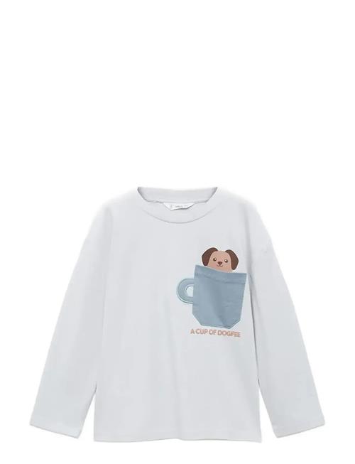Chest-Pocket Printed T-Shirt Mango Blue